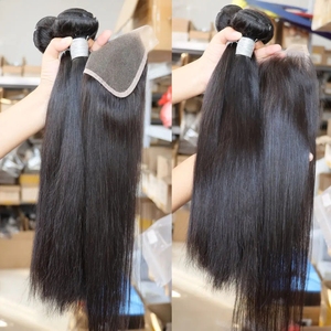 32 34 36 38 malezya hint düz manikür saç örgü demetleri, 100% 10A brezilyalı bakire uzun 40 inç perulu insan saçı - Product Image 5