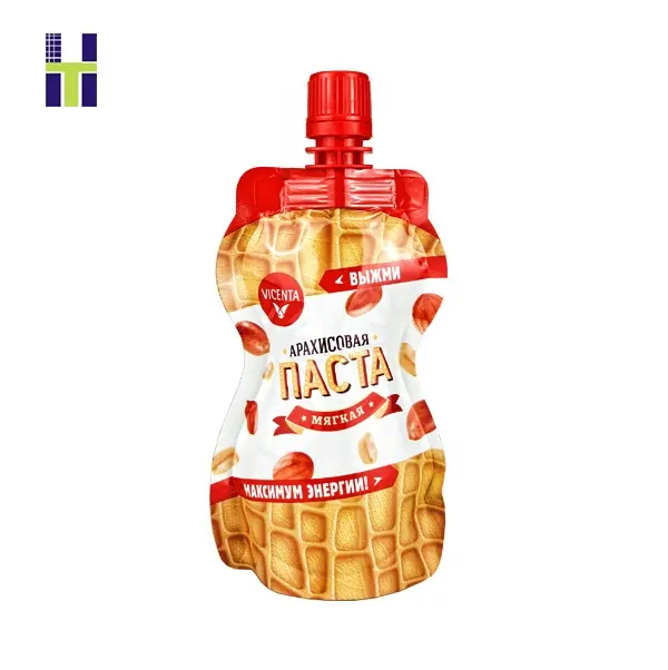 Hot Filling Aluminum Foil Paste Spout Pouch for peanut butter Chili Sauce Packaging Bag For Tomato Ketchup Squeeze Pouch