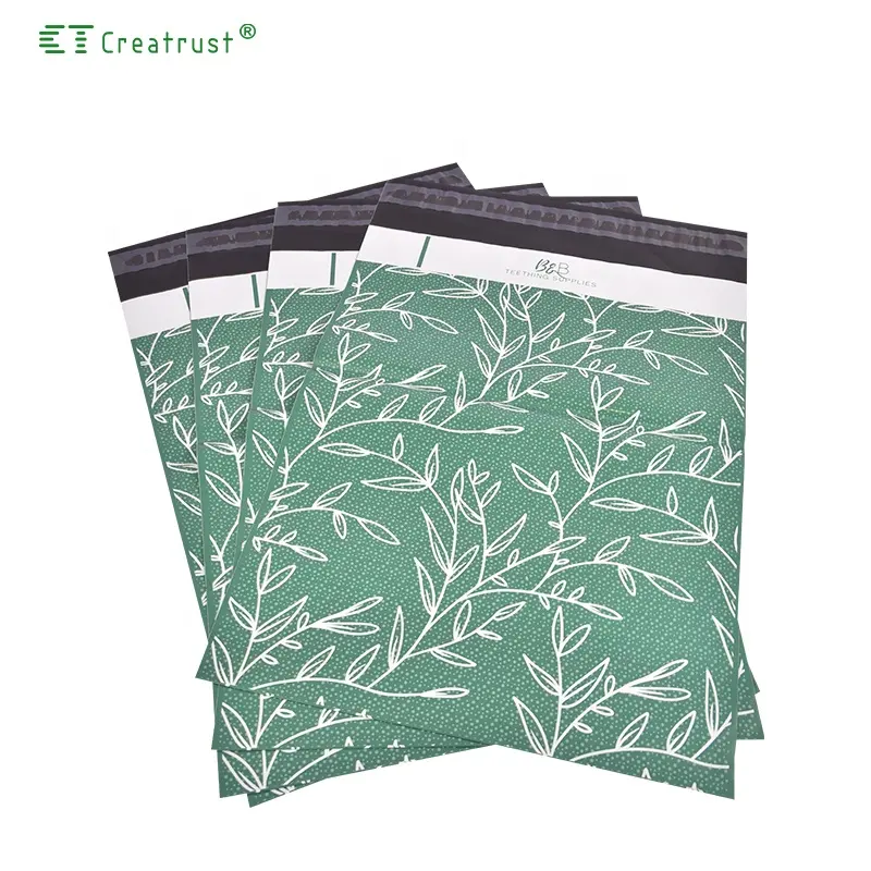 Bolsa de polietileno con imagen personalizada, a todo Color, a base de plantas, diseño verde, bolsas de poligel personalizadas, en Stock