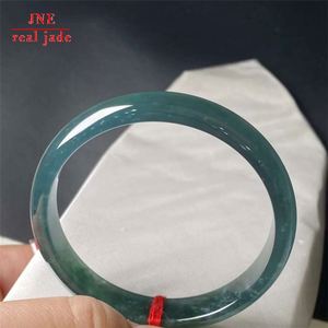 Jadeite saf doğal Myanmar a-tipi yeşim parlak renk hiçbir çatlak mavi su yeşim bilezik toptan sertifikası ile - Product Image 1
