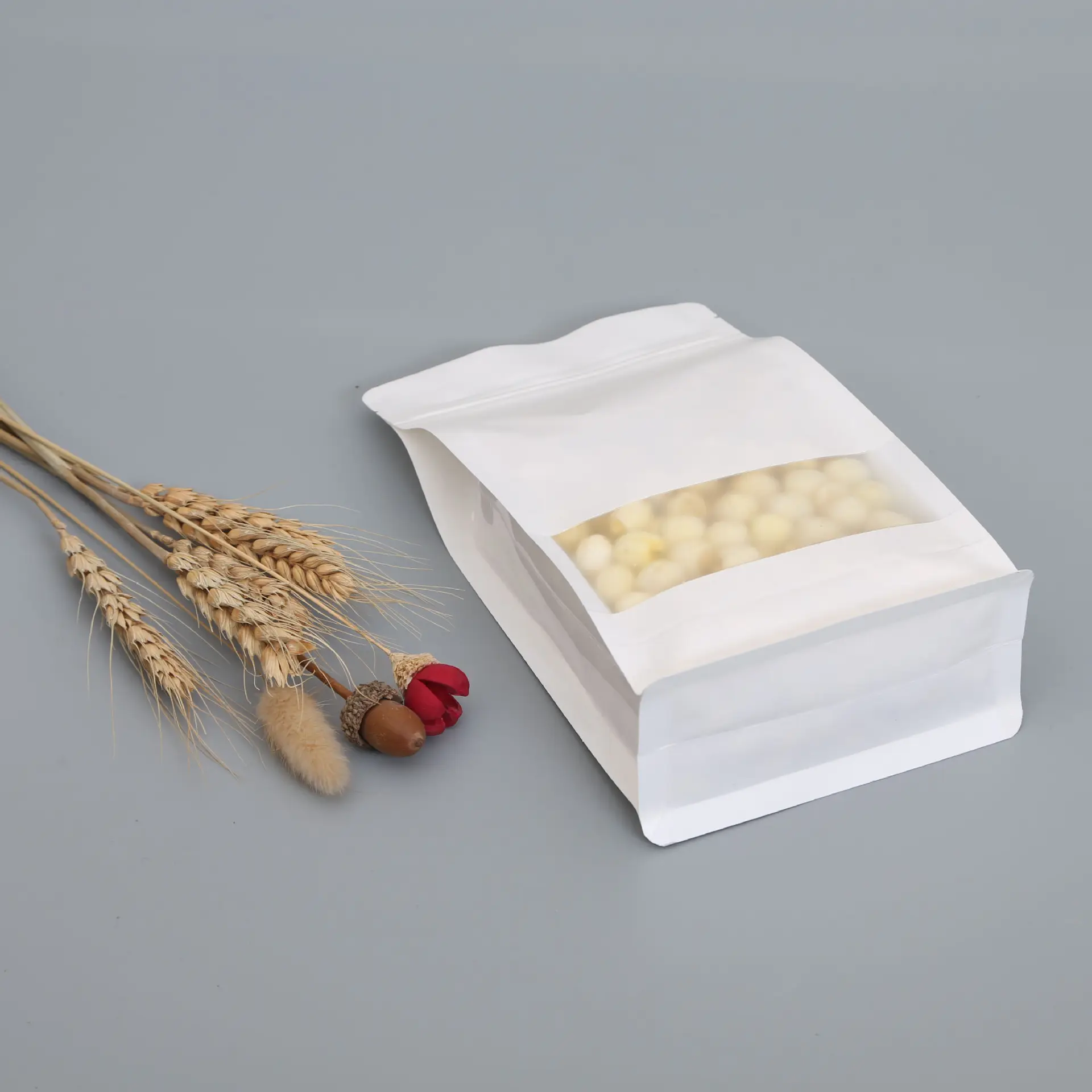 Bolsas de embalaje de papel de almacenamiento de aperitivos desechables degradables de alta calidad a precio de fábrica personalizadas biodegradables para alimentos