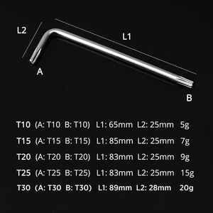 T30 T20 T25 T10 T15 2-<strong>way</strong> Torx Screwdriver Spanner Wrench Screw Driver Repair Tool L-Type Hexagon Torx <strong>Star</strong> Key Bit Wrench