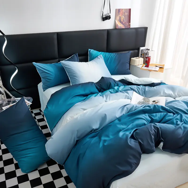 Benutzer definierte Gradient Bettwäsche-Set Schlafzimmer Tröster Quilt Sheet Sets Großhandel Bettwäsche-Sets