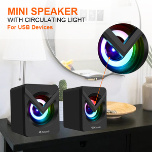 Altavoces de ordenador con cable USB, sistema de sonido envolvente, altavoces LED para PC, graves para juegos, con cable USB para ordenador de escritorio portátil - Product Image 4
