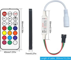 ESann SP101E DC5V-24V สีเต็มรูปแบบ SPI 21คีย์มินินำพิกเซลควบคุมแถบ - Product Image 2