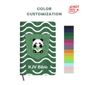 Factory Direct Sales Premium Großhandel Pocket Design Leinen bezug Grün Neu testament liche Bibel mit Panda-Muster - Product Image 2