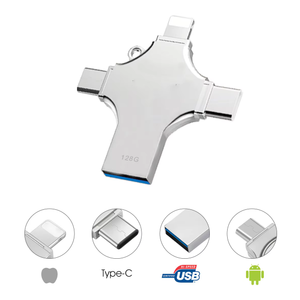 แฟลชไดรฟ์ USB แบบ4-in-1อเนกประสงค์4GB ถึง32GB สำหรับโทรศัพท์และแล็ปท็อปที่มีอินเตอร์เฟส2.0 USB ดีไซน์ใหม่ - Product Image 3