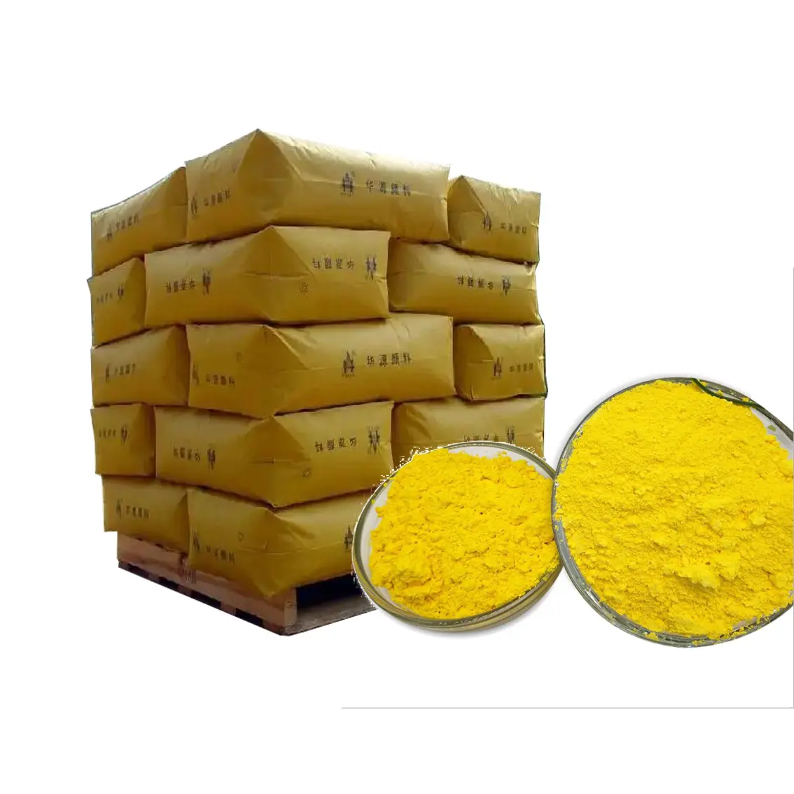 Pigmento de óxido de ferro amarelo/amarelo limão de boa cor para granulação de fertilizante composto cerâmico