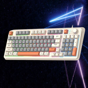 Multi <strong>Functional</strong> Mechanical Wired <strong>Keyboard</strong> with Volume Knob Ergonomic RGB <strong>Keyboard</strong> for <strong>Computer</strong> Gaming