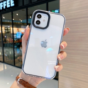 เคสโทรศัพท์ TPU ใสแบบบางพิเศษมีขอบสีสดใสป้องกันการกระแทกป้องกันการตกสำหรับ iPhone 16 PLUS IP15pro สูงสุด14 13 12 PRO MAX - Product Image 5