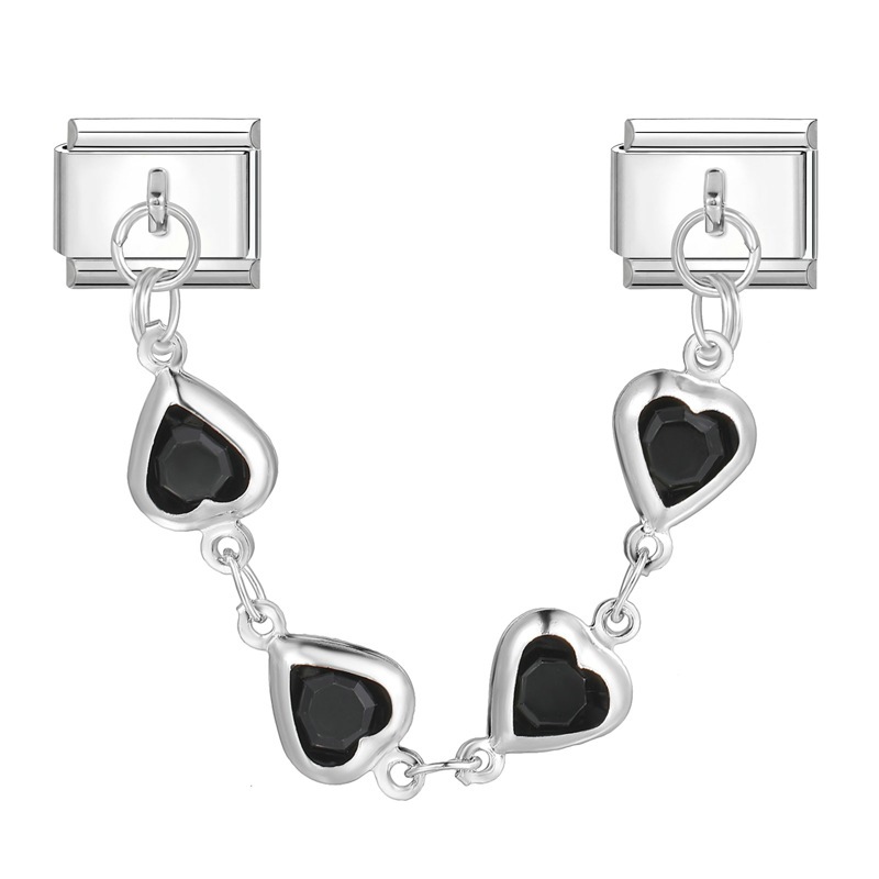 Quatre coeurs noirs Argent