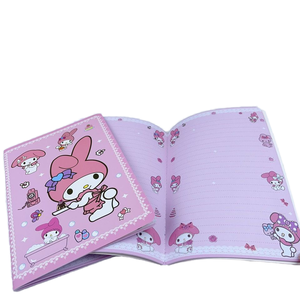 Cute Kuromi School <strong>Notebook</strong> <strong>with</strong> Custom Logo A5 Size Paper Cover Melody <strong>Color</strong> Page Anime Diary <strong>Note</strong> Book - Product Image 1