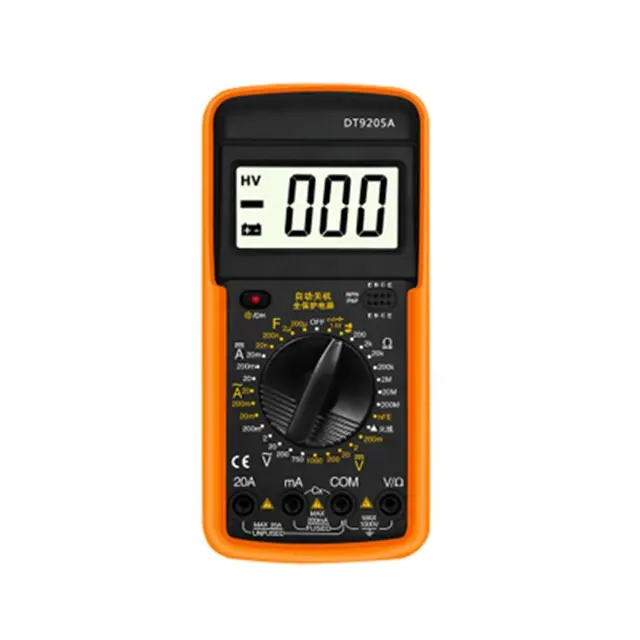 Multimètre numérique de haute précision DT9205A mesurant le pointeur de multimètre de grande capacité