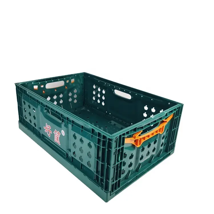 600*400 श्रृंखला भारी शुल्क तह प्लास्टिक के कंटेनर बॉक्स बंधनेवाला फल और सब्जियों के लिए बक्से