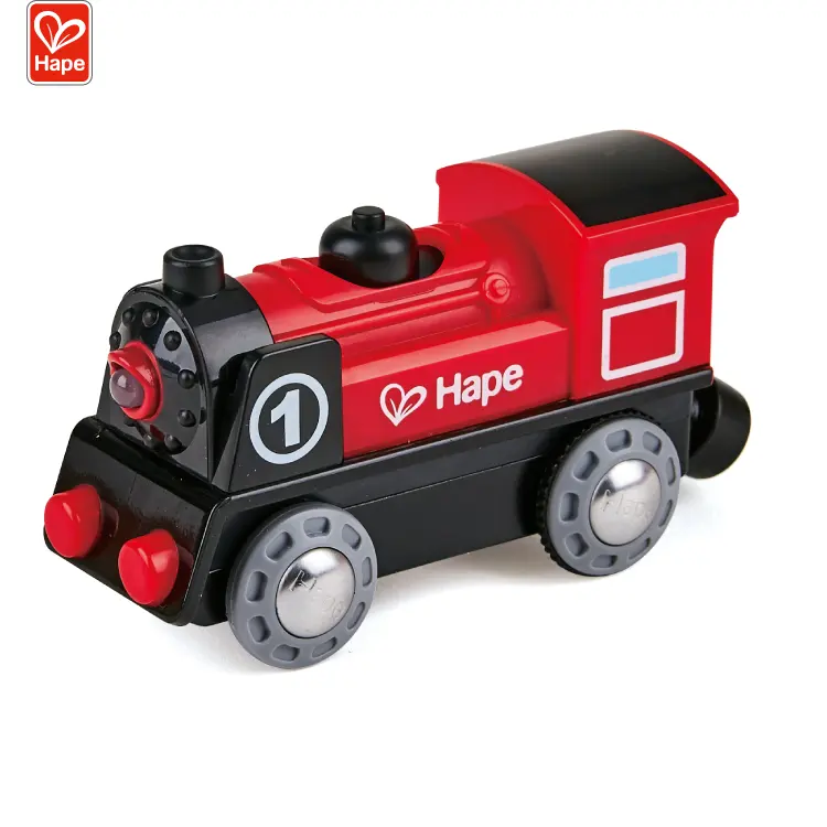 ABS Number Hape Railway Car Child Battery Powered Engine Educational Figure Model Train Toy for kids with a lamp lighting