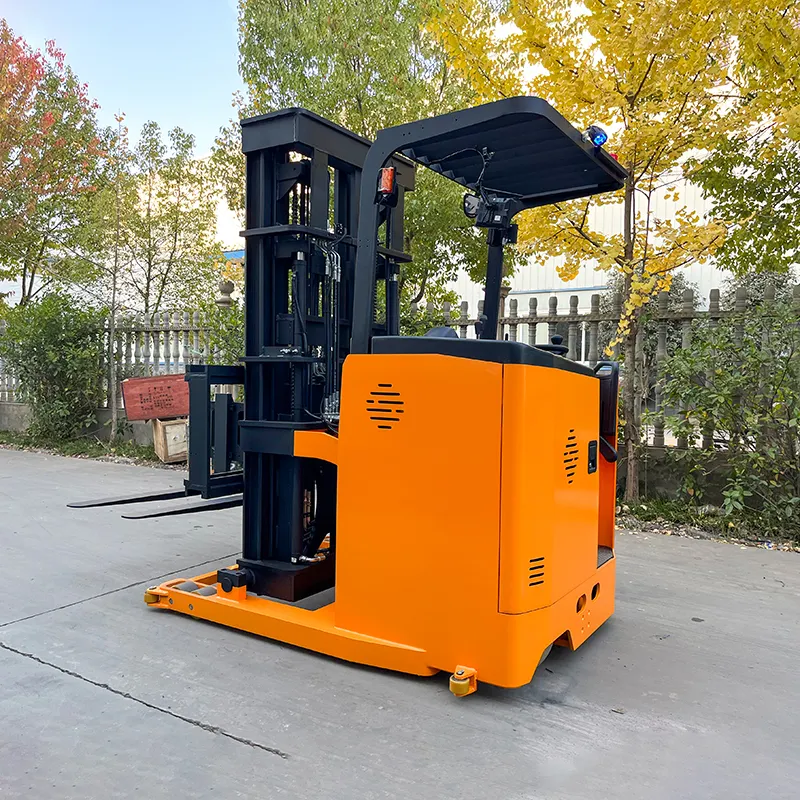 warehouse 3 way stacker forklift 1 ton 1.5 ton seated stand on electric reach forklift with 3m 4m 5m height