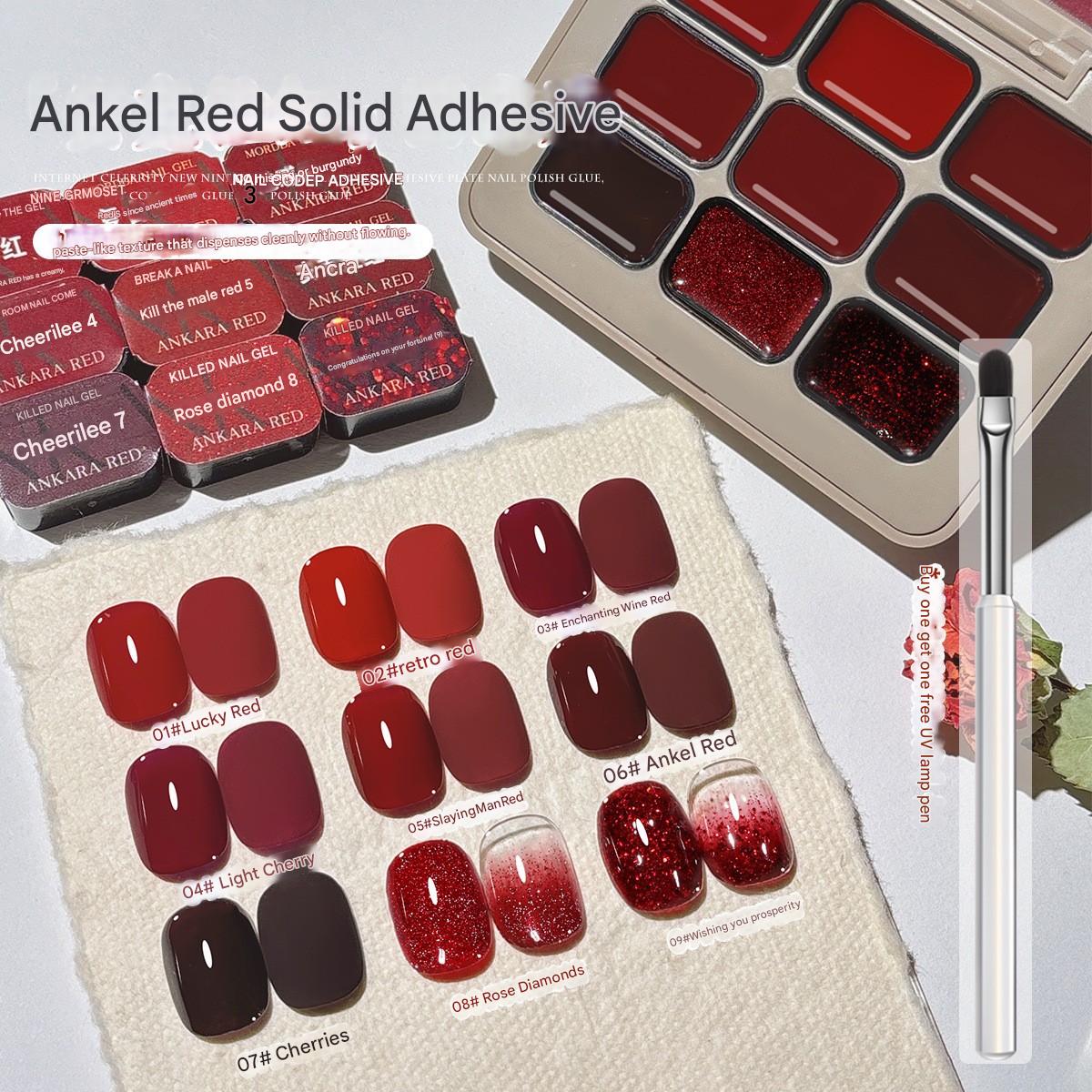 Mordda jiugongge ankara colle solide rouge ensemble de 9 couleurs