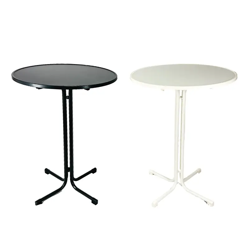 Outdoor High Top Plastic Folding Cocktail Table Banquet Wedding Round Folding White Round Party Table For Events