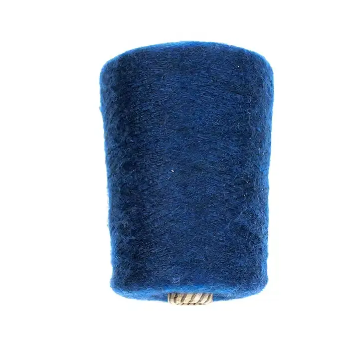 Hilo de mezcla de lana acrílica y poliéster reciclado de Kingeagle, hilo cepillado con núcleo negro para tejer