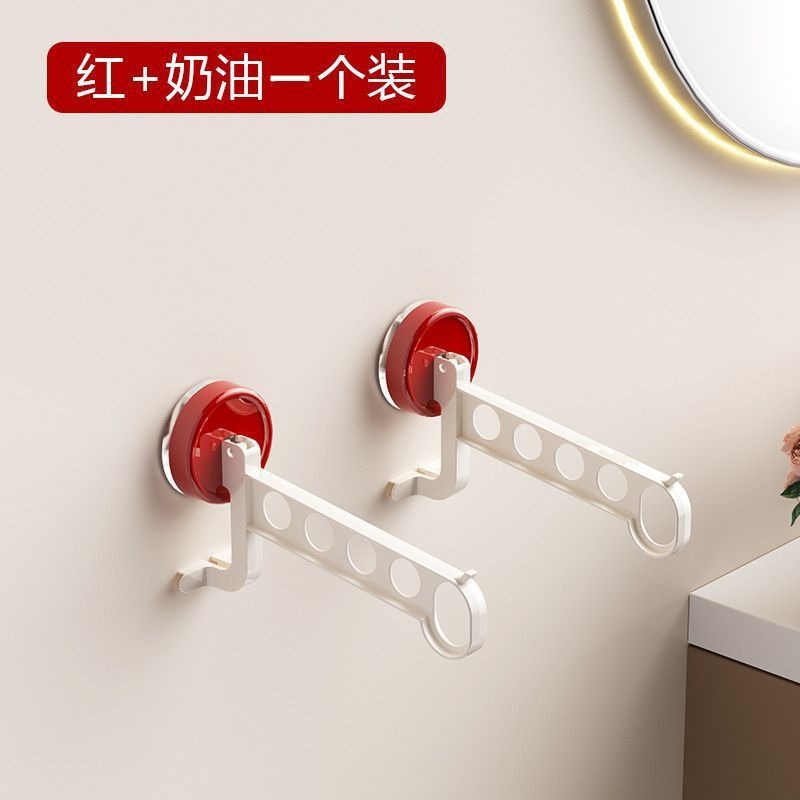 One red five-hole coat hanger