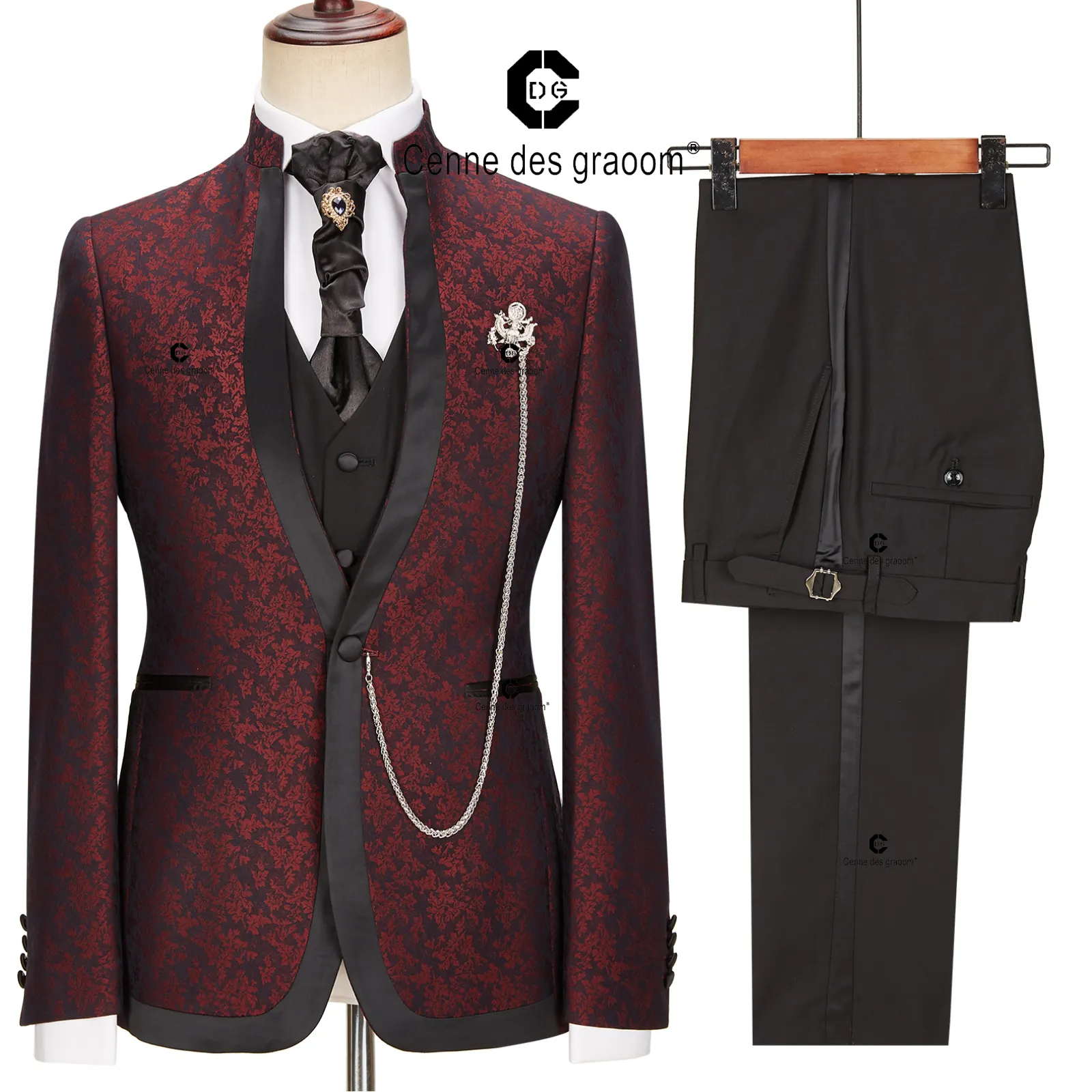 Cenne देस GraoomLatest कोट डिजाइन पुरुषों सूट दर्जी-मेड कॉस्टयूम Homme टक्सेडो 4 टुकड़े रंगीन जाकेट शादी की पार्टी गायक पुरूष