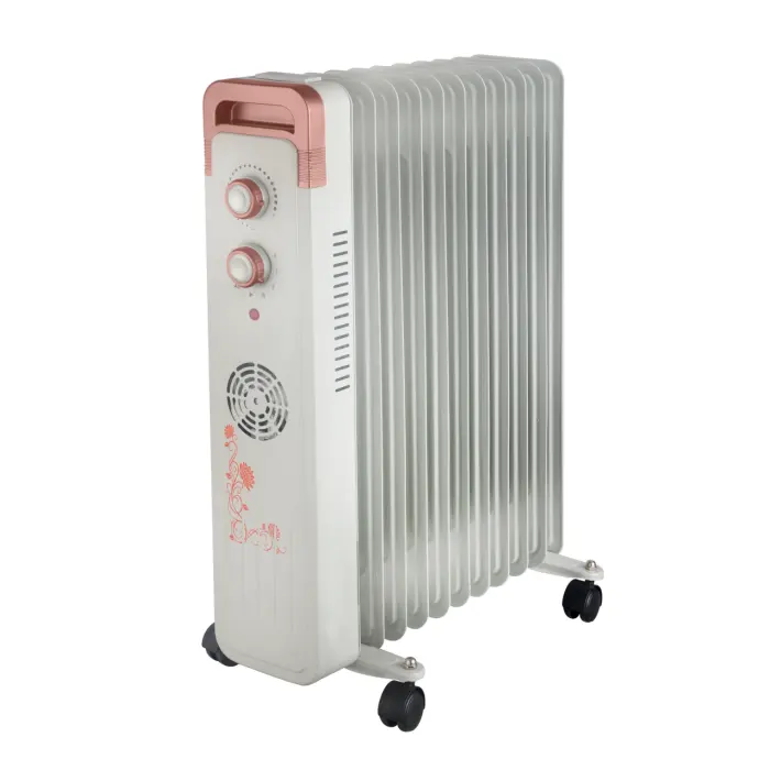 Fornitura di fabbrica radiatore riempito d'olio personalizzato termostato elettrico regolabile ventola protezione contro il surriscaldamento riscaldatore di protezione ribaltabile