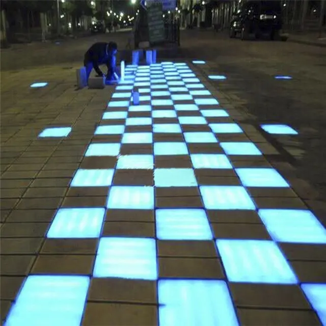 Outdoor PE Underground Light Plastic Ground Tile Light Waterproof IP67 20*20cm LED Ground RGB LED Brick Light