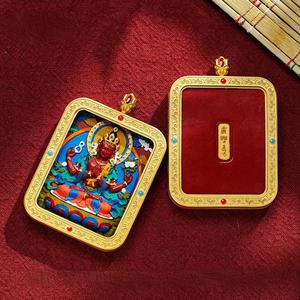 GIVELUCK el-boyalı Thangka kolye silin buda Bhaisajyaguru Acalanatha Puxian Manshu Avalokitesvara kolye Tsatsa madalyon