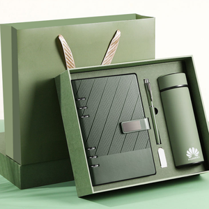 Caja de diario roja con logotipo en relieve para regalo de cliente, diario de cuero de marca personalizado y juego de bolígrafos, cuaderno cubierto de PU con disco Usb - Product Image 5