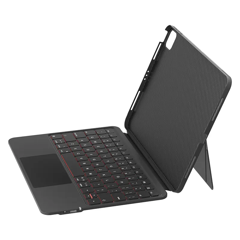 Casing Keyboard Split Bluetooth nirkabel, sarung HP cerdas dengan lampu latar untuk Ipad 10 Air 4 5 Pro 20 18 21 22 10.9 11 12.9 inci