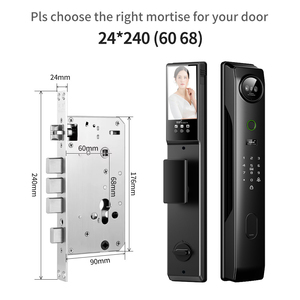 Tuya Gateway WiFi blocco elettronico sistema di interfono Smart in acciaio porta riconoscimento facciale della macchina fotografica in lega di alluminio dati della scheda di memoria - Product Image 5