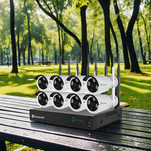8 ° canale 5MP Full HD di colore nero CCTV Kit telecamera di sicurezza impermeabile Wi-Fi Wireless Array LED con sensore di visione notturna - Product Image 6