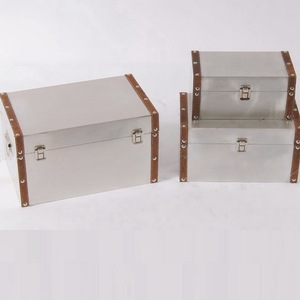 High Quality Genuine Leather Heavy Duty Strong Canvas Hard Box <strong>Trunk</strong> for Easy to Travel and Storage Many Sumptuous Things - Product Image 1
