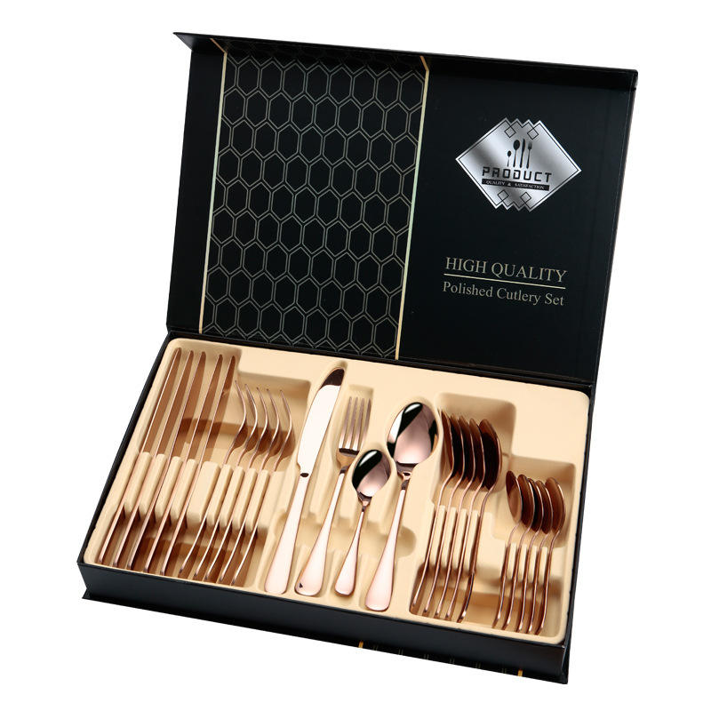 Rose Gold 24pcs cutlery