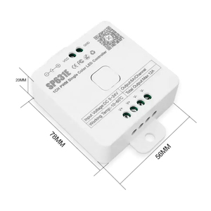 Смарт DC 5-24 В 12A 1CH PWM одноцветный светодиодный контроллер света SP631E синий зуб приложение RF 2,4G 4-зональный пульт дистанционного управления диммер - Product Image 3