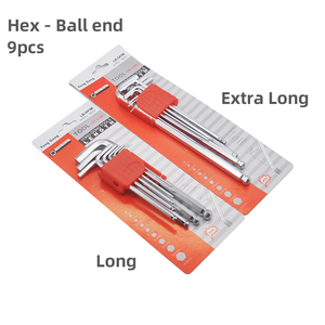 標準エクストラロング9個アレンヘックスボールTorx LキーレンチキットCr-Vメトリック<span class=keywords><strong>1</strong></span>.5mm〜10mmインチ<span class=keywords><strong>1</strong></span>/16〜3/8スパナツール