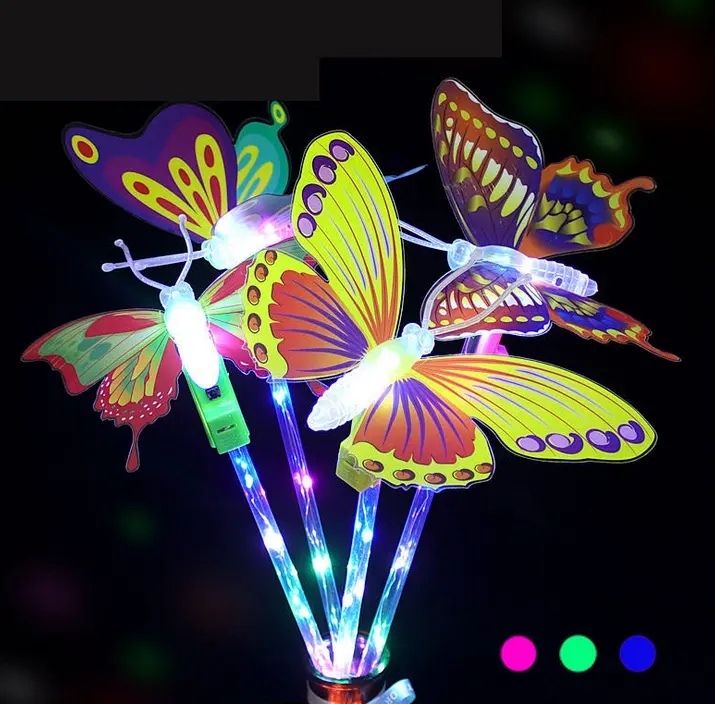 Kinder Shining Butterfly Flying Stick LED Magic Star Feen stab Light Stick Toy Großhandel