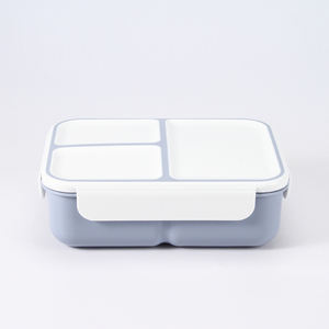 Okul yemek kabı gitmek kolay fit bento kutusu 4 kilitler, 3 bölmeli yemek alma beslenme çantası sürdürülebilir tek katmanlı - Product Image 6