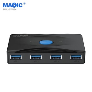 新颖USB3.0打印机分享器KVM开关2输入4输出打印机电缆分配器转换器，用于显示器 - Product Image 1