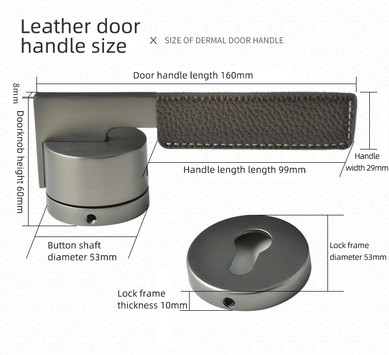 Factory Wholesale Hotel Lever Door Handle On Pearl Grey Pice Shape  Door Lock Set