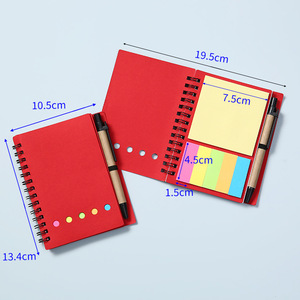 Bloc de notas promocional con logotipo personalizado con notas adhesivas y bolígrafo ecológico, cubierta de papel de hojas sueltas Kraft, papelería elegante - Product Image 3