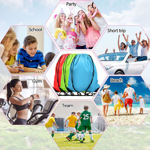 Ucuz promosyon hediyeler renkli özel Logo süblimasyon baskılı 210D Polyester spor spor sırt çantası dize İpli çanta - Product Image 6