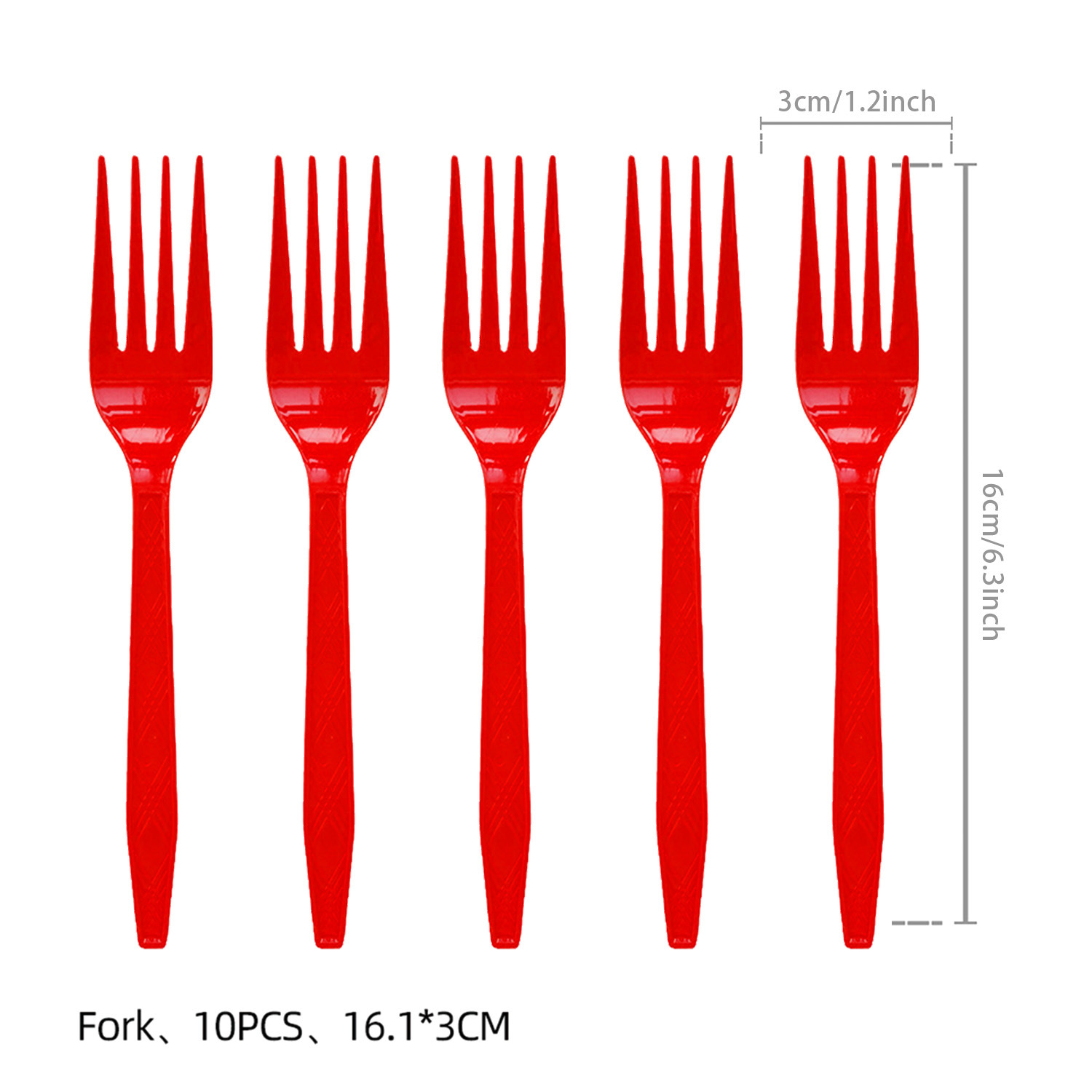 fourchette rouge 10 pièces