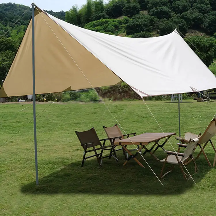 Lona impermeable de tela Oxford superligera para acampar al aire libre, tienda de campaña familiar de alta calidad, impermeable, refugio solar para la playa