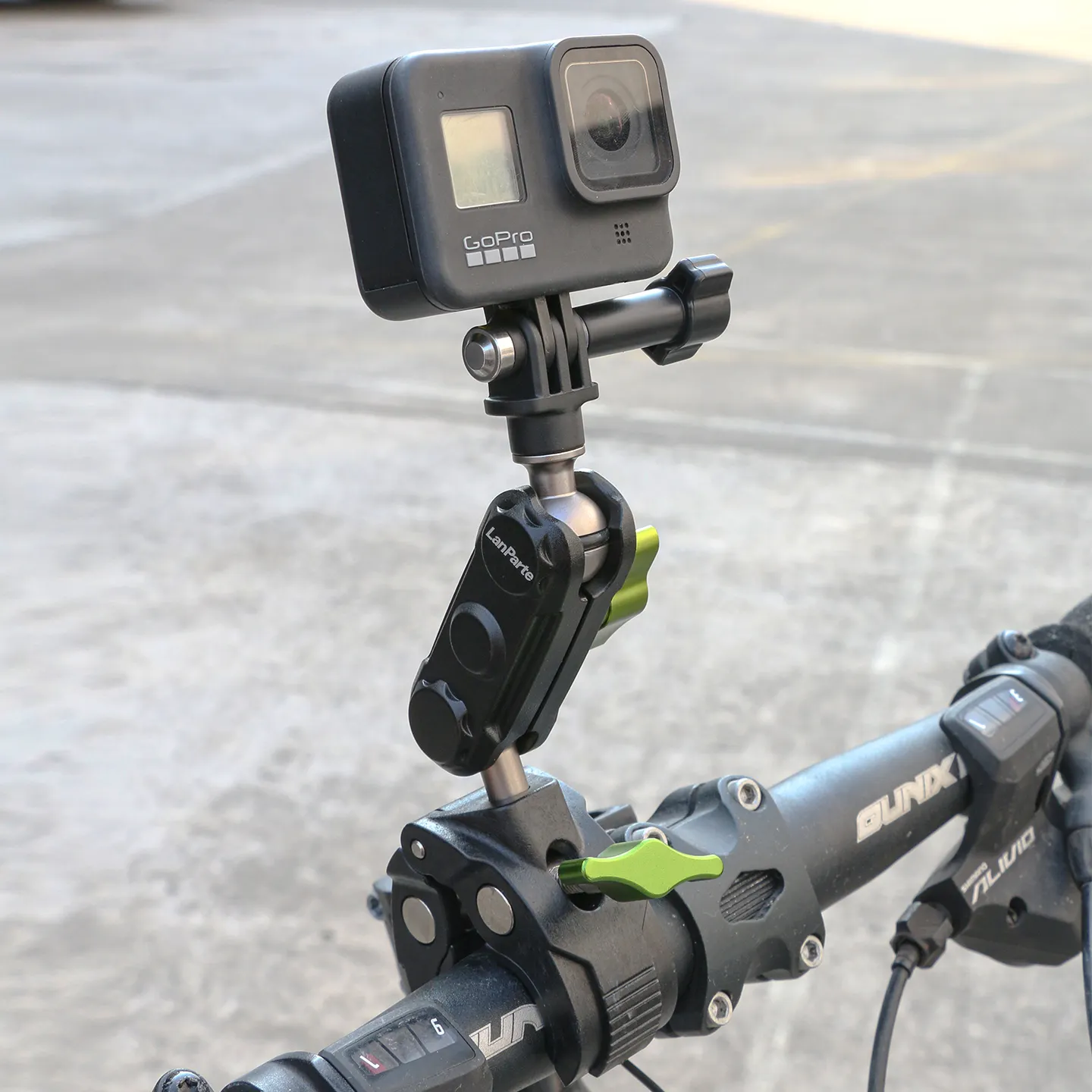 LanParte, soporte de montaje de barra de manillar de bicicleta de rotación de 360 grados para Gopro Hero11 10 9 8 7 SJCAM, accesorios de cámara