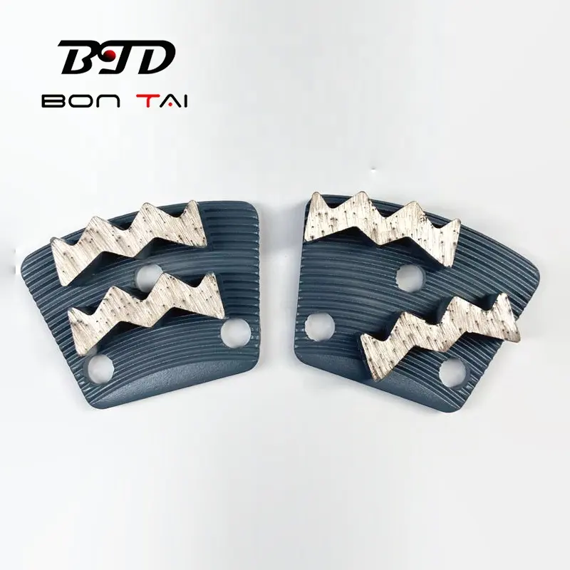 Herramientas de diamante de alta eficiencia Bontai, herramientas de molienda de hormigón con segmentos de molienda en zigzag