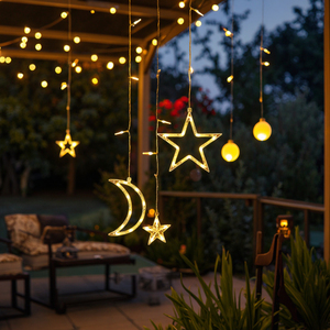 พวงดอกไม้ม่านน้ำตก LED IP44ดาวสำหรับสวนกลางแจ้งวันหยุดเทศกาลคริสต์มาสเอฟเฟกต์การไหลของน้ำจากดาวตก - Product Image 4