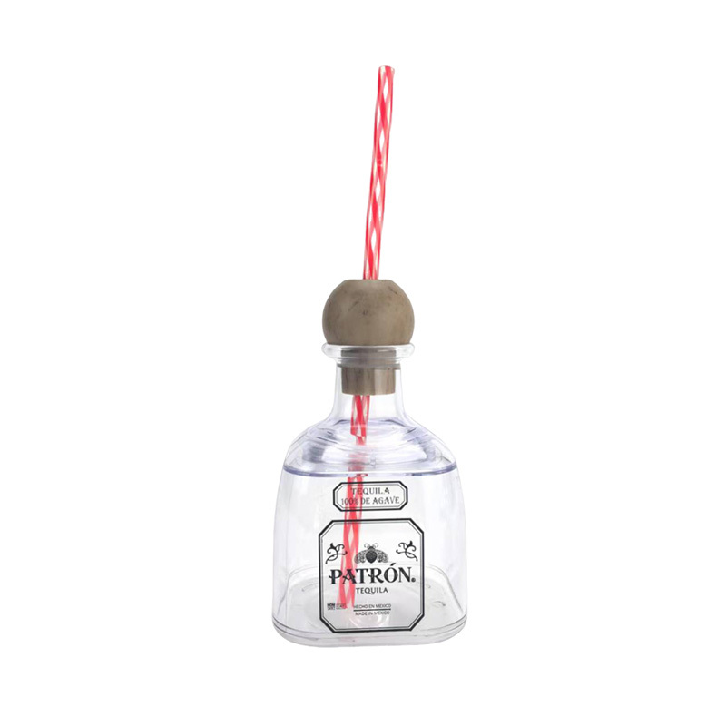 Bouteille transparente avec bouchon marron