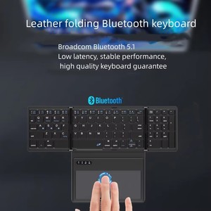 <strong>Mini</strong> Design Three-Folding Wireless <strong>Keyboard</strong> with <strong>Touchpad</strong> for Tablet &amp; Laptop BT Connectivity-New Wireless <strong>Keyboard</strong>