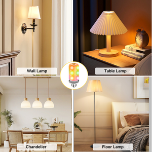 หลอดไฟ LED แบบชาร์จไฟได้สำหรับตกแต่งในร่มความสว่าง360องศาหรี่แสงได้5200มิลลิแอมป์แบตเตอรี่หลอดไฟ LED RGB แบบไร้สาย - Product Image 3
